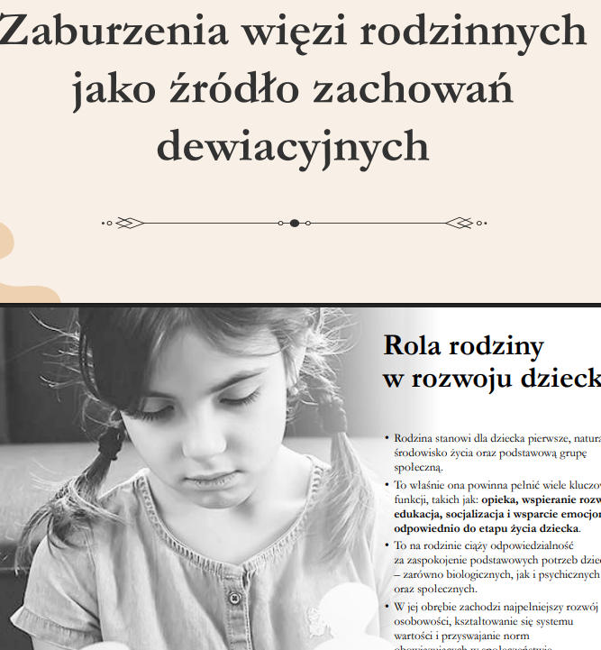 Zaburzenia więzi rodzinnych prezentacja-szkolenie dla rodziców