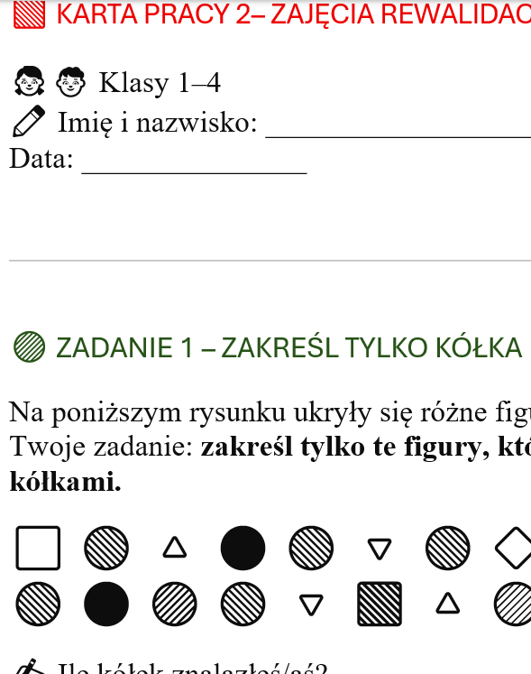 KARTY PRACY NA ZAJĘCIA REWALIDACYJNE KL.1-4 72 STRONY - obrazek 11