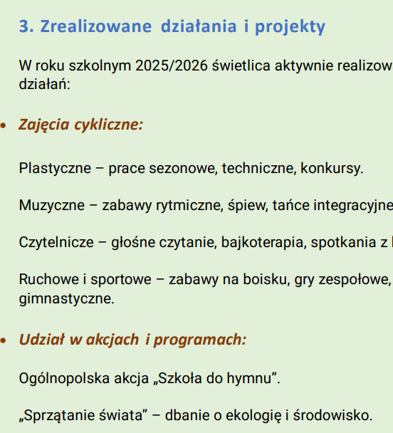 ŚWIETLICA SZKOLNA-SPRAWOZDANIE ROCZNE - obrazek 4