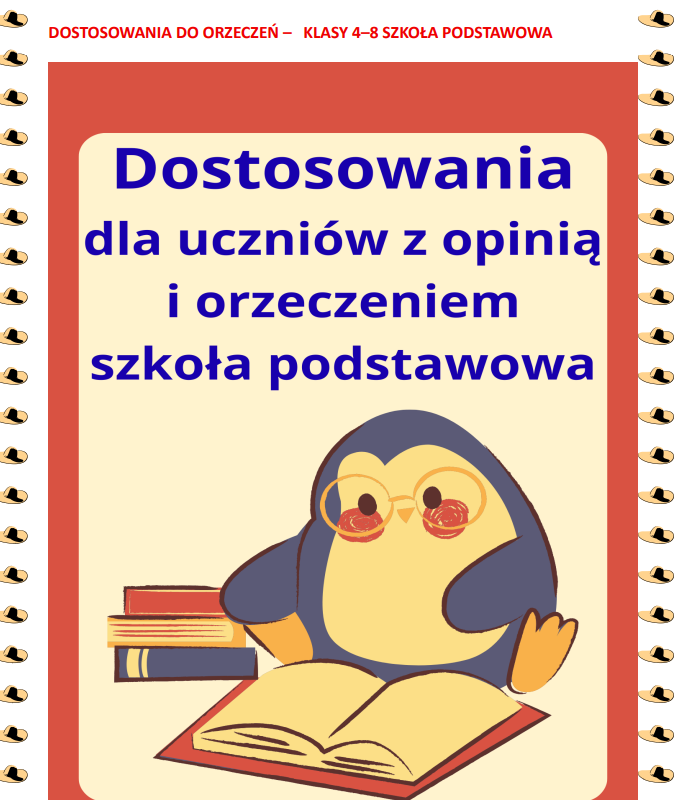 Dostosowania do opinii i orzeczeń-szkoła podstawowa