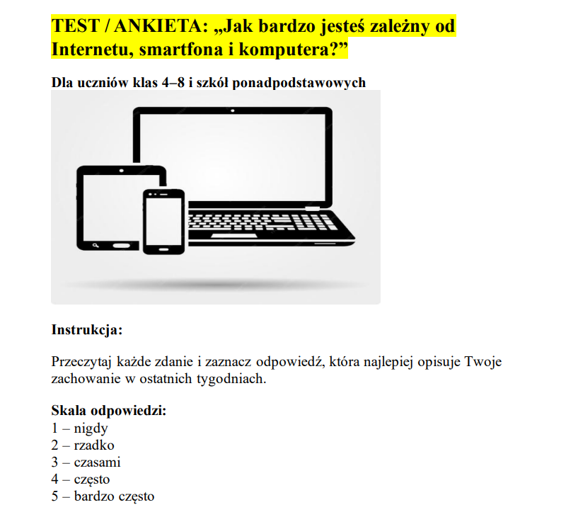 ZESTAW 3 ANKIET-SMARTFONY I PROBLEMY Z NAUKĄ