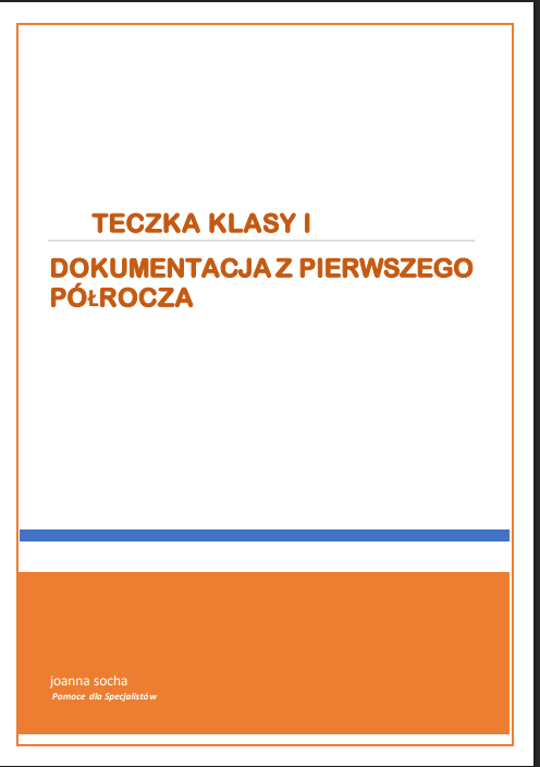 Teczka klasy 1-dokumentacja śródroczna