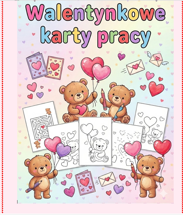 Walentynkowe karty pracy+plakaty