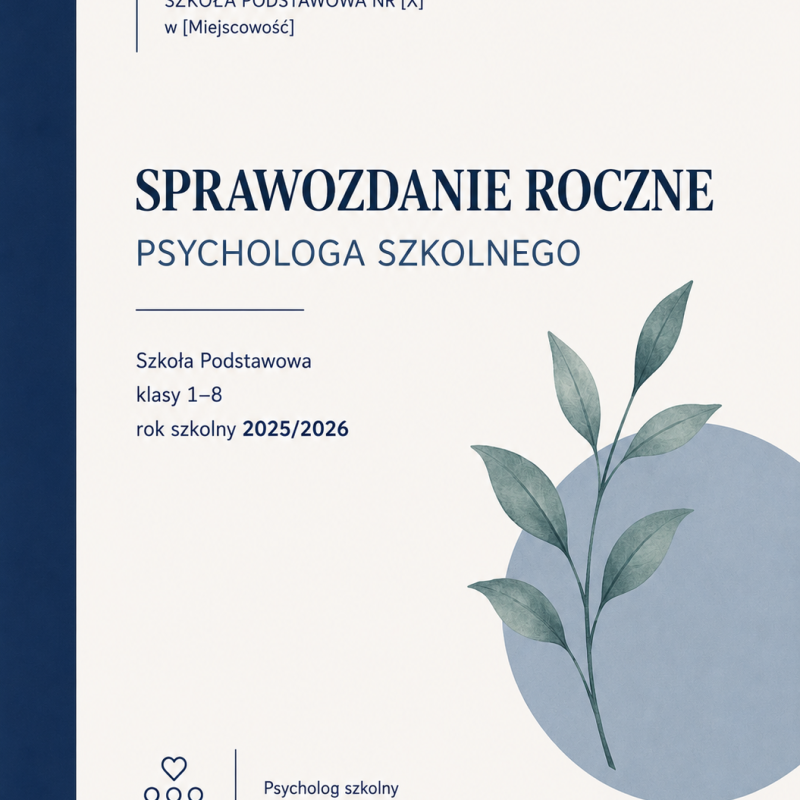 Psycholog szkolny-roczne sprawozdanie z pracy w szkole r2025/2026