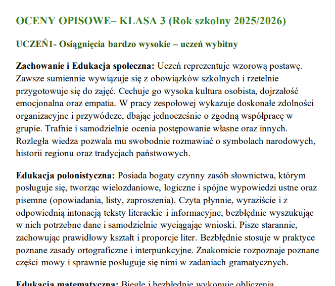 OCENY OPISOWE-KLASA 3 - obrazek 5