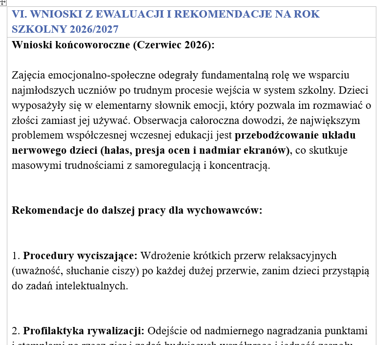Zajęcia rozwijające kompetencje emocjonalno-społeczne roczne sprawozdanie - obrazek 8