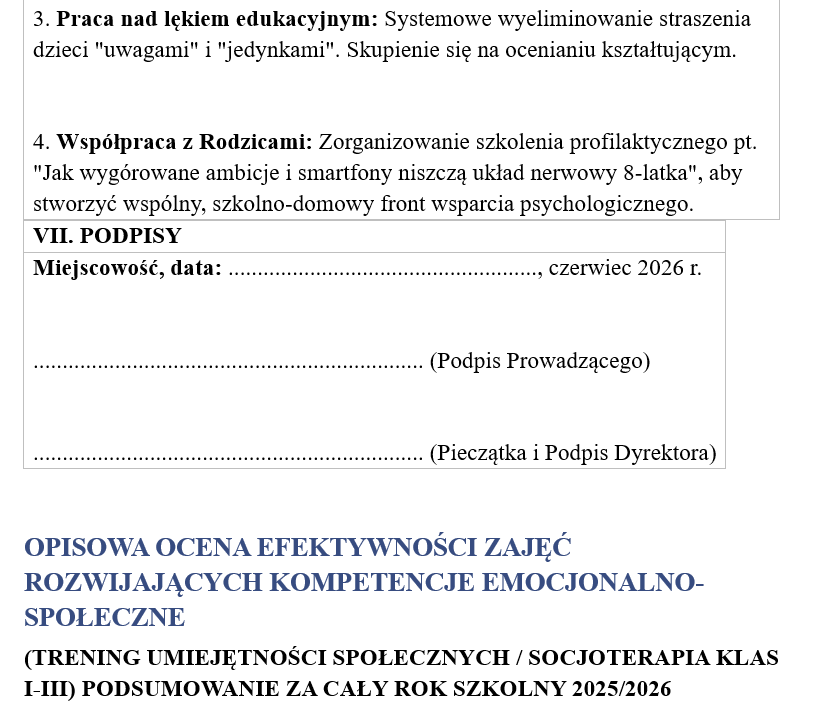 Zajęcia rozwijające kompetencje emocjonalno-społeczne roczne sprawozdanie - obrazek 7