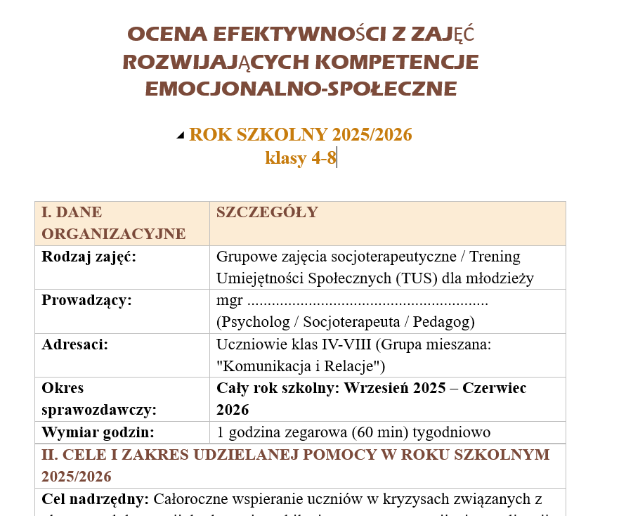 Zajęcia rozwijające kompetencje emocjonalno-społeczne roczne sprawozdanie - obrazek 5