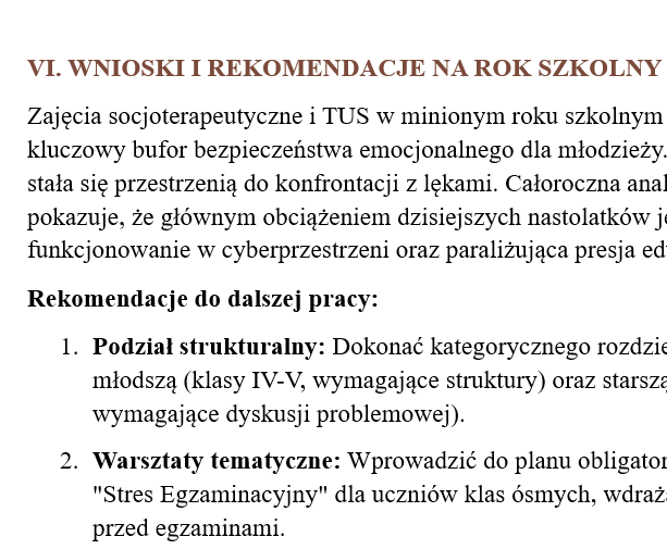 Zajęcia rozwijające kompetencje emocjonalno-społeczne roczne sprawozdanie - obrazek 2
