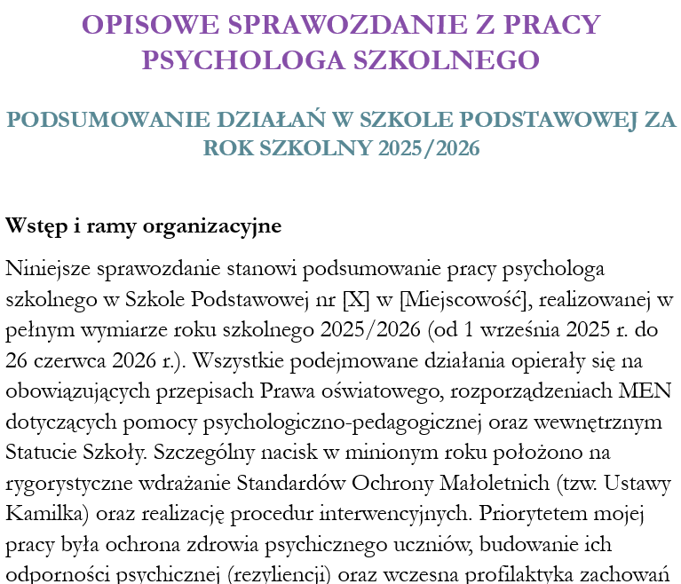 Psycholog szkolny-roczne sprawozdanie z pracy w szkole r2025/2026 - obrazek 7