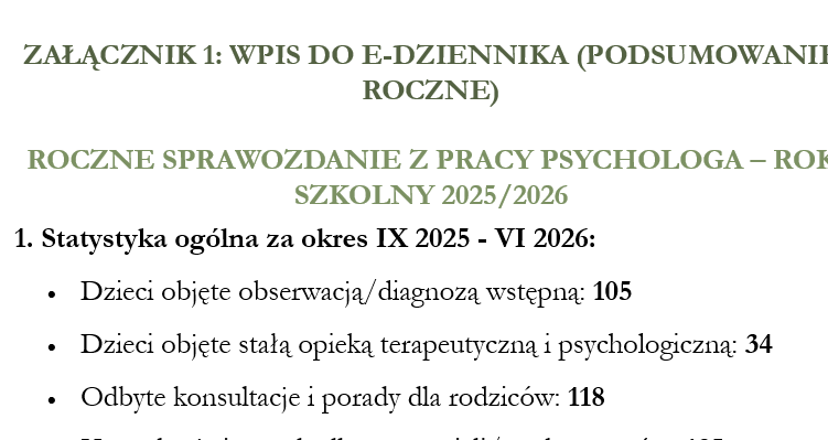 Psycholog przedszkolny -sprawozdanie roczne 2025/2026 - obrazek 4