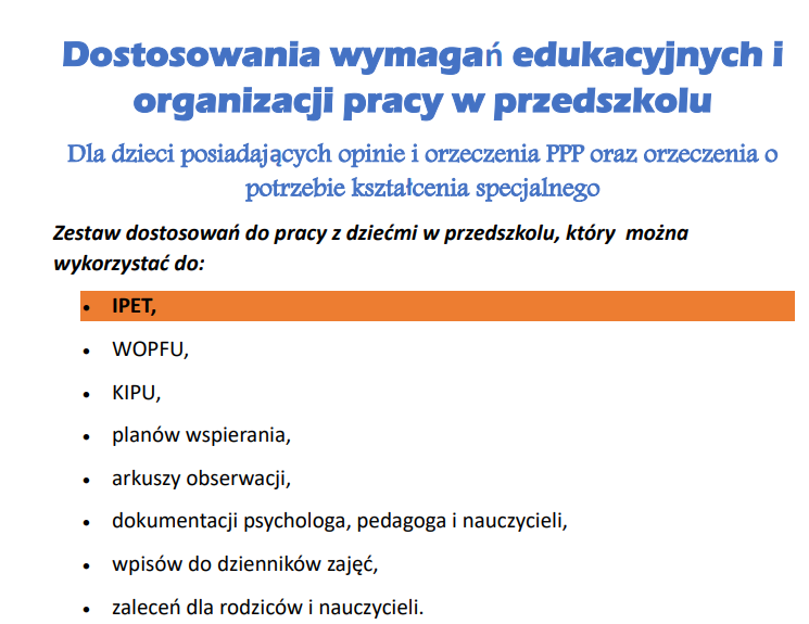 Dostosowania do opinii i orzeczeń -przedszkole - obrazek 6