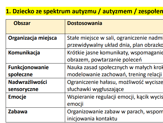 Dostosowania do opinii i orzeczeń -przedszkole - obrazek 5