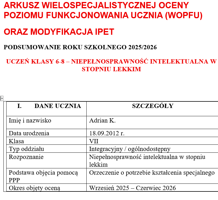 IPET i WOPFU-EWALUACJA NA KONIEC ROKU SZKOLNEGO 2025/2026 - obrazek 2
