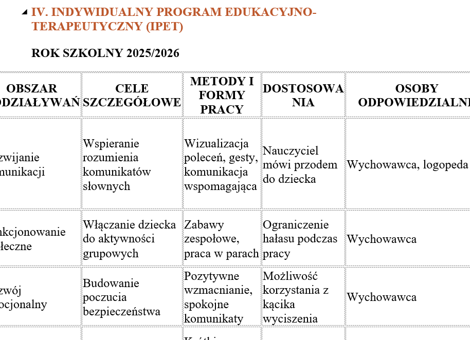 IPET i WOPFU-EWALUACJA ROCZNA Przedszkole - obrazek 2