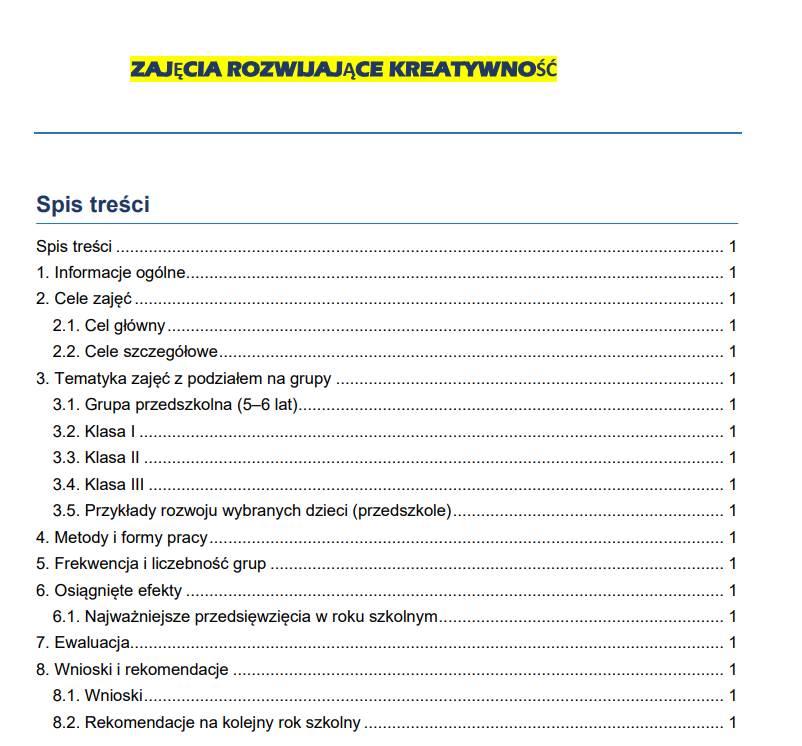 Sprawozdanie roczne z zajęć korekcyjno-kompensacyjnych i rozwijających kreatywność z pracy w przedszkolu - obrazek 13