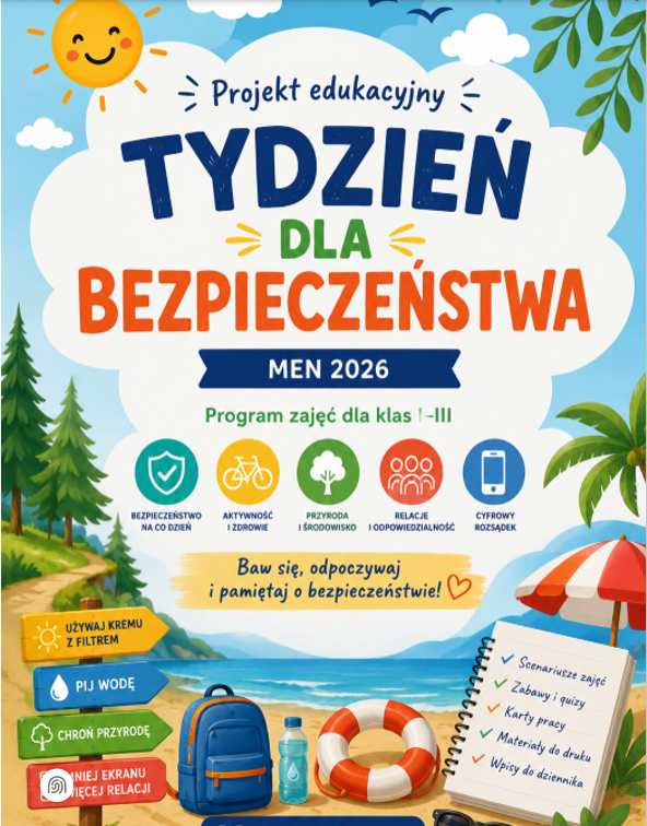 PROJEKT EDUKACYJNY DLA SZKÓŁ PODSTAWOWYCH – KLASY I–III TYDZIEŃ DLA BEZPIECZEŃSTWA🔓♨️☀️🌈🏄‍♀️🤸