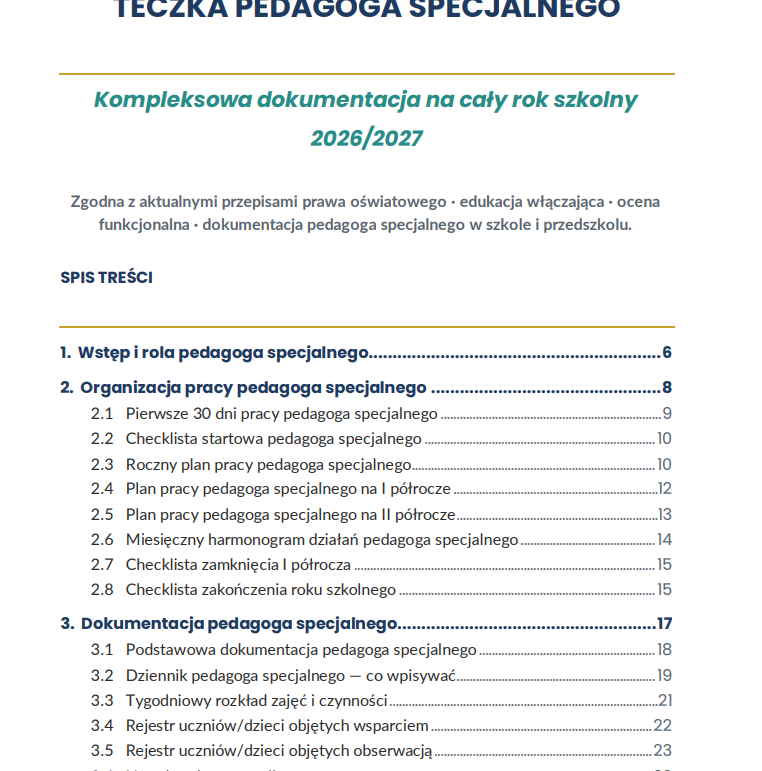 Teczka pedagoga specjalnego 2026/2027 + GRATIS Zeszyt na start - obrazek 17