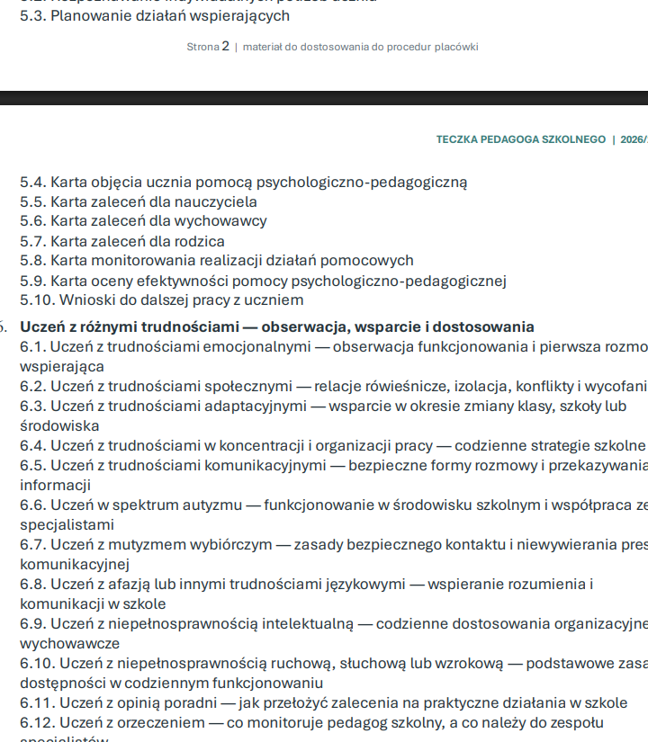 Teczka pedagoga szkolnego 2026/2027 + GRATIS Teczka Premium - obrazek 20