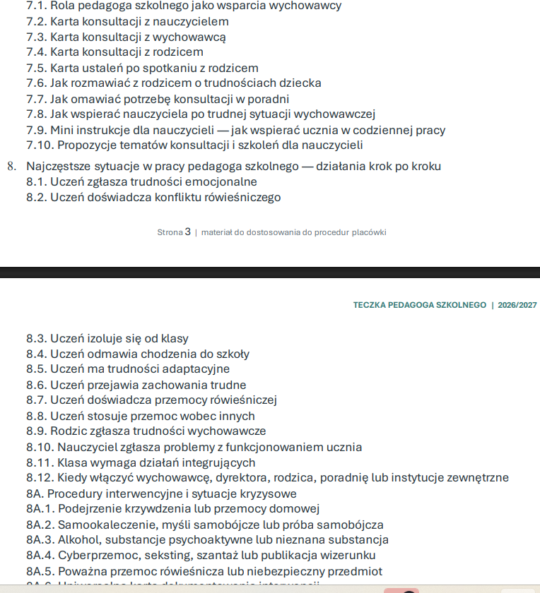 Teczka pedagoga szkolnego 2026/2027 + GRATIS Teczka Premium - obrazek 19
