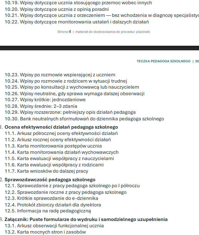 Teczka pedagoga szkolnego 2026/2027 + GRATIS Teczka Premium - obrazek 18