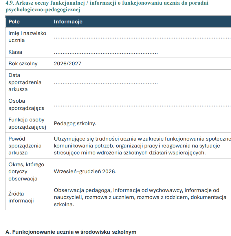 Teczka pedagoga szkolnego 2026/2027 + GRATIS Teczka Premium - obrazek 13