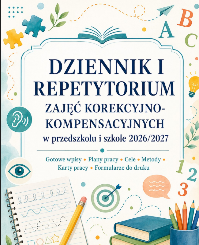 Zajęcia korekcyjno-kompensacyjne dziennik+karty pracy PAKIET