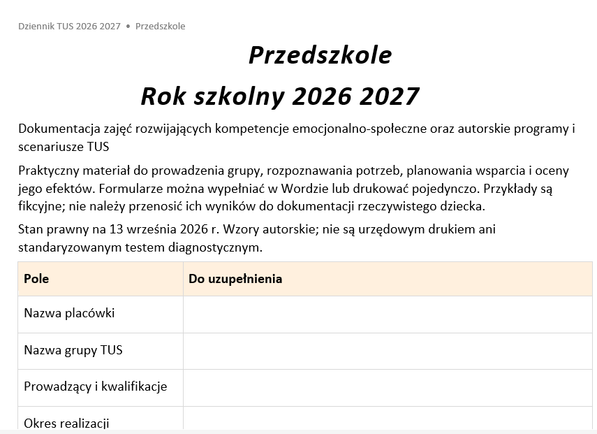 PAKIET TUS DLA PRZEDSZKOLA 2026/2027 - obrazek 10