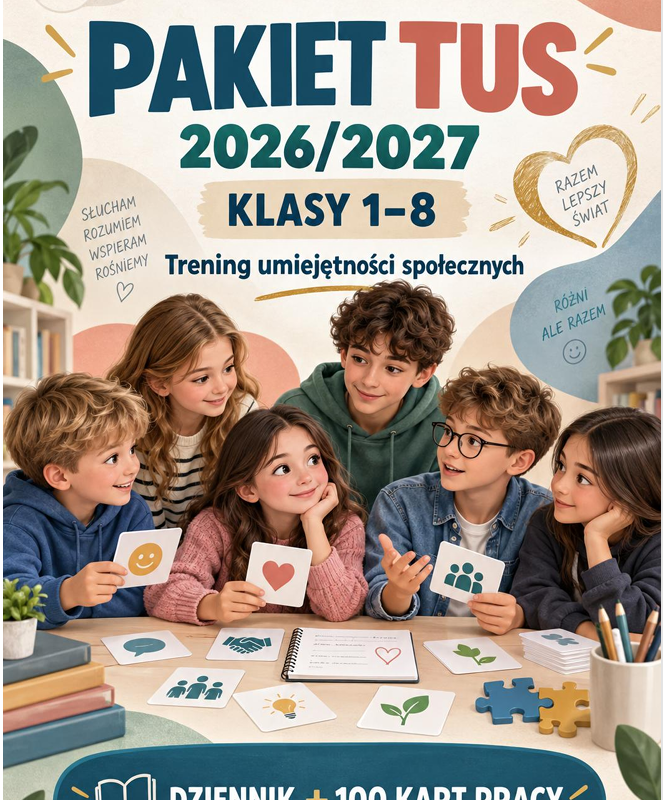 TUS klasy 1–8 – program, scenariusze i dokumentacja zajęć + 100 kart pracy (2026/2027)