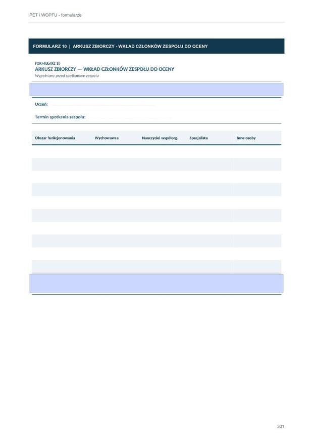 Formularz — karta analizy orzeczenia