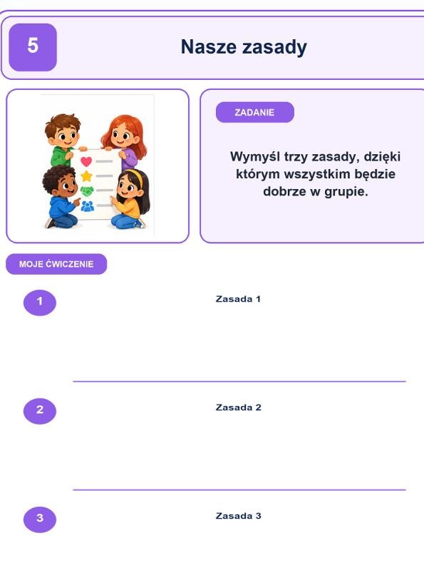 Karta pracy: Nasze zasady