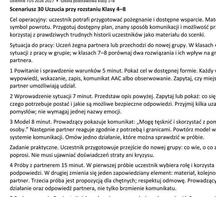 Scenariusz zajęć z przebiegiem spotkania