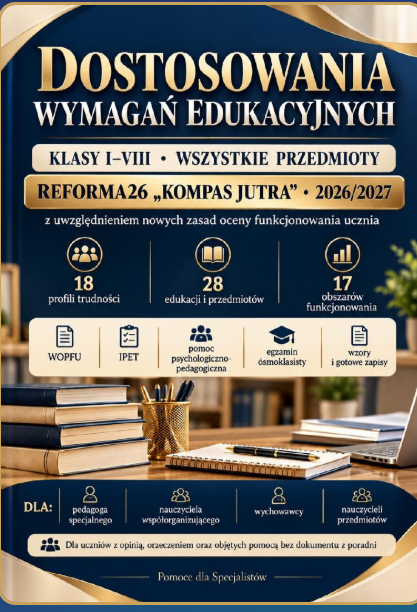 Dostosowania wymagań edukacyjnych – klasy I–VIII – wszystkie przedmioty – 2026/2027