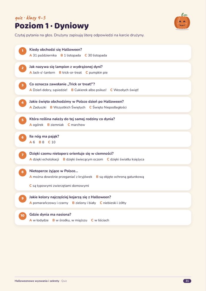 Quiz – poziom 1