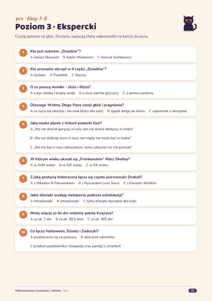 Quiz – poziom ekspercki
