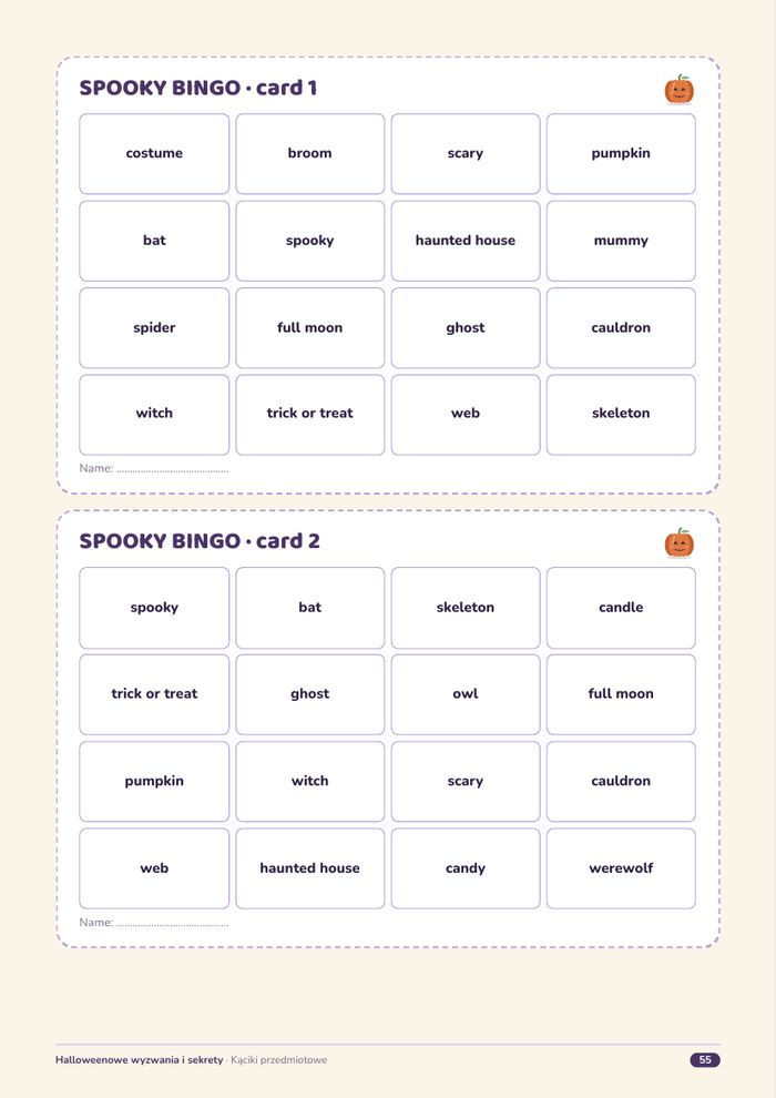 Spooky bingo