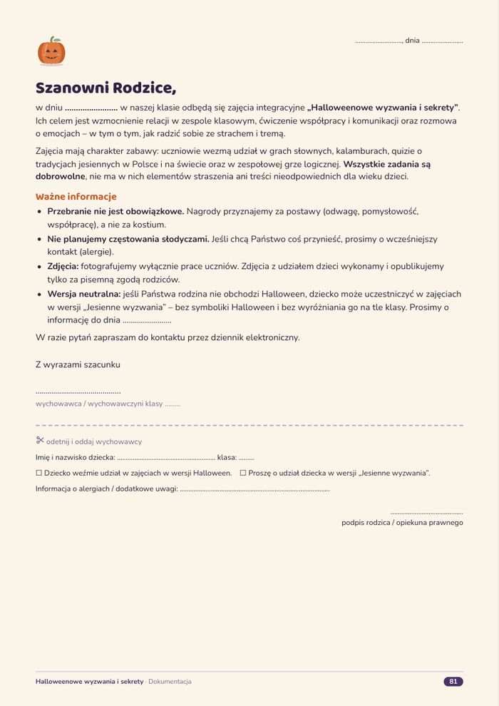 List do rodziców
